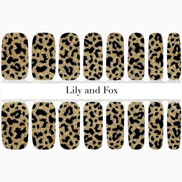 3 for 15 - LILY & FOX - WILD GLAMOUR Nail Stickers Wrap Strips Leopard Print - Picture 2 of 9
